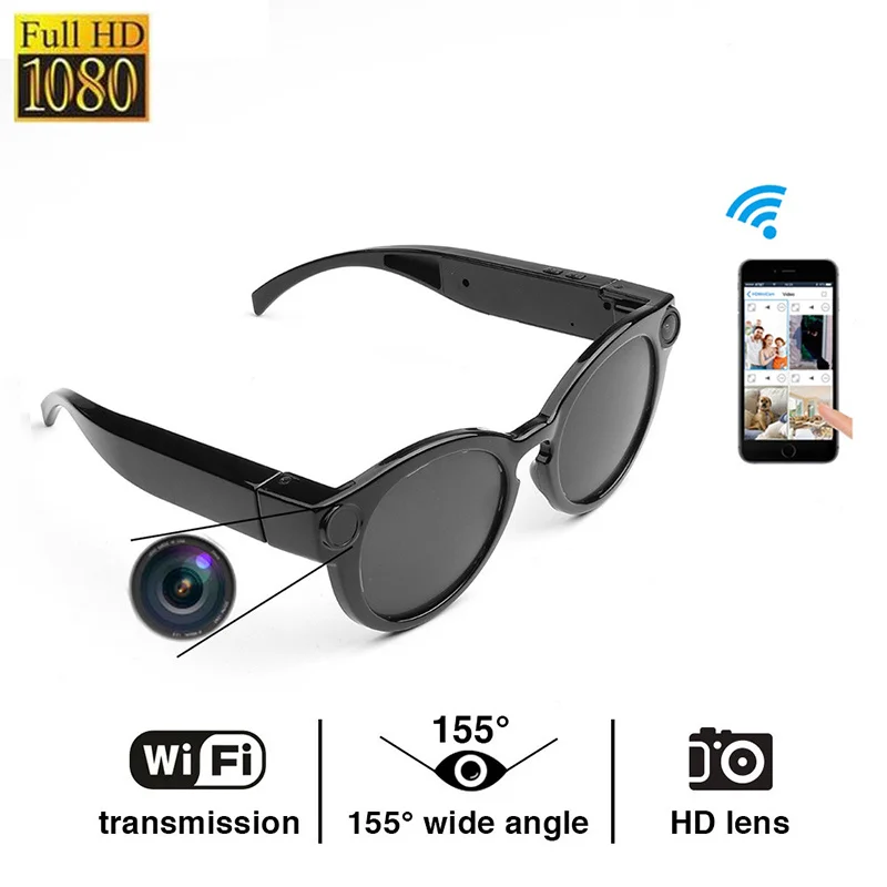 저렴한 안경 카메라 야외 스포츠 선글라스 지원 블루투스 연결 휴대 전화 응용 프로그램 안경