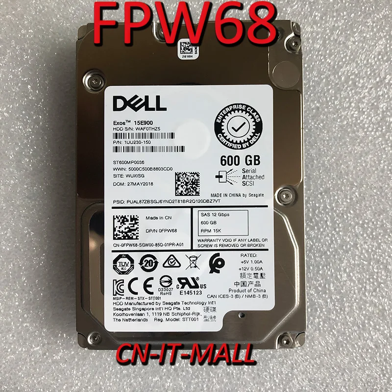 

2.5 0FPW68 FPW68 ST600MP0036 600GB 15K 12G SAS HDD