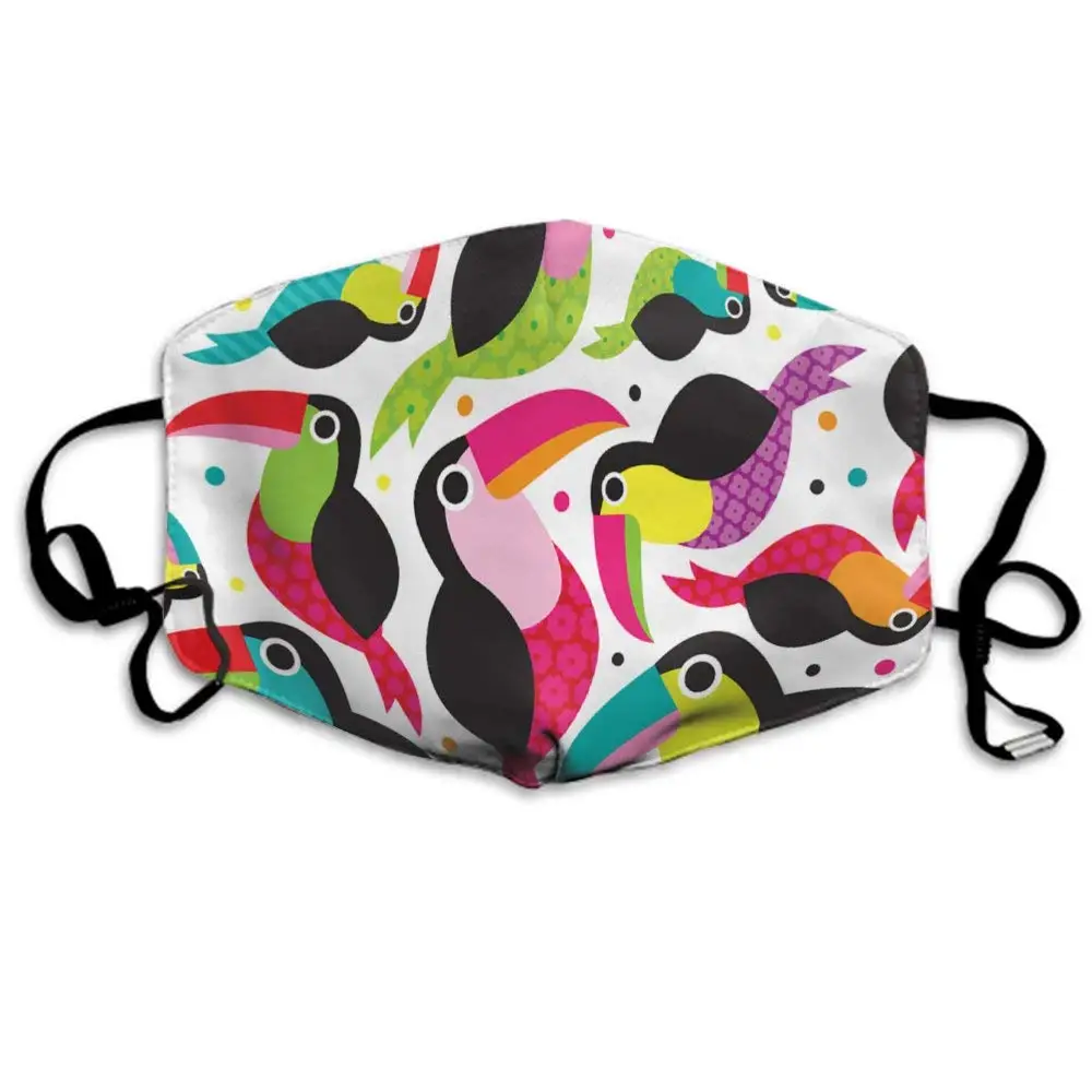 

Маска на половину лица NEWKOW для мужчин и женщин, пылезащитная Милая многоразовая, с птицами