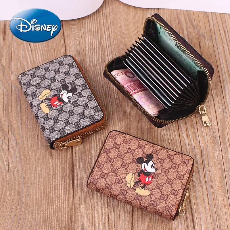 

Disney Fashion Cartoon Card Holder Ladies Coin Purse Multi-Card Position Leather Case Business Card Case Short Ladies Wallet
