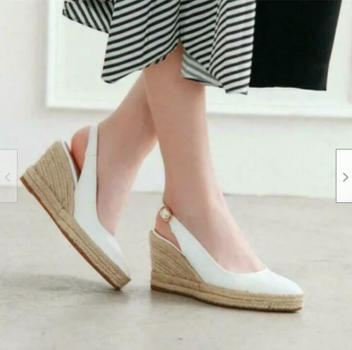 

Womens Shoes Wedge High Heels Slingbacks Sandals Pointy Toe Summer sz B22
