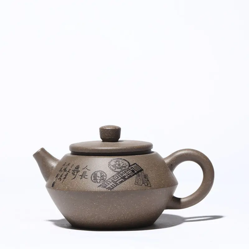 

Full Manual Dark-red Enameled Pottery Teapot Yixing Originality Round And Round Teapot Infusion Of Tea Kettle Tea Set Internet