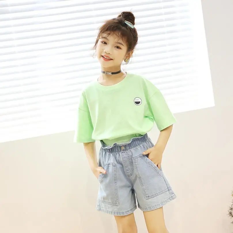 Джинсовые шорты для маленьких девочек Новинка лета 2020 детские брюки с большими