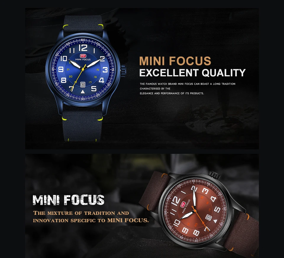 Мужские часы MINI FOCUS, новинка, наручные часы с нейлоновым ремешком, мужские роскошные брендовые модные повседневные мужские часы, кварцевые синие часы для мужчин