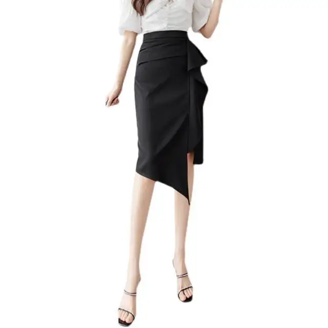 

Women 2021 Summer Package Hip Pencil Skirts Female Solid High Waist Bodycon Skirts Elegant Office Lady Midi Skirts Faldas Y104