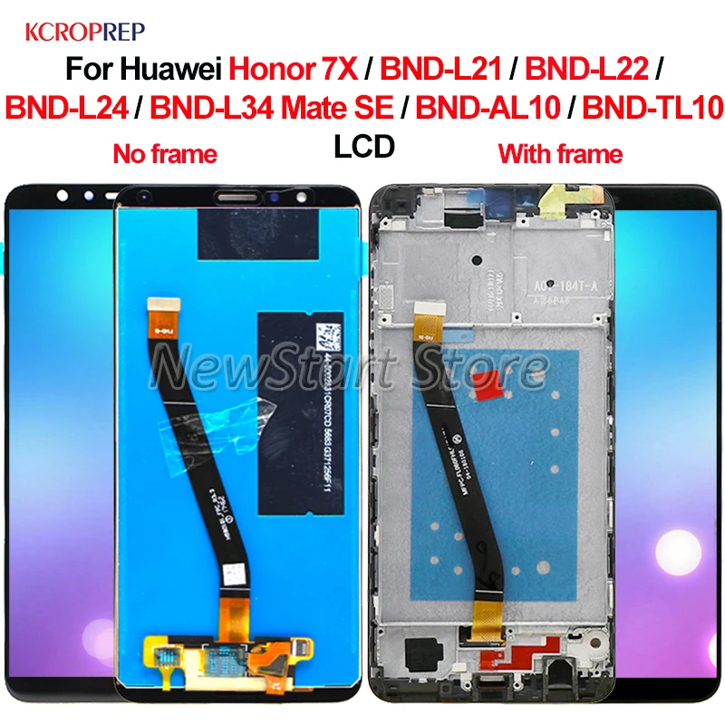 Для Huawei Honor 7X ЖК-дисплей кодирующий преобразователь сенсорного экрана в сборе для