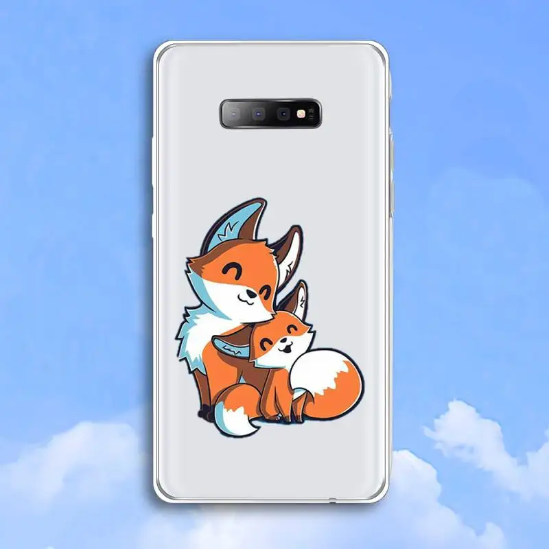 

Fox cartoon animal sly Phone Case Transparent For Samsung Galaxy A 71 21s S note 8 9 10 plus 20 ultra