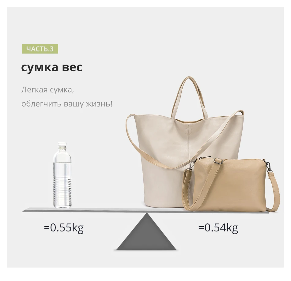 Женская сумка на плечо LOVEVOOK, набор сумок 2 шт большой емкости, складываемые мягкие сумки в руках из искусственной кожи, маленьная сумка через плечо