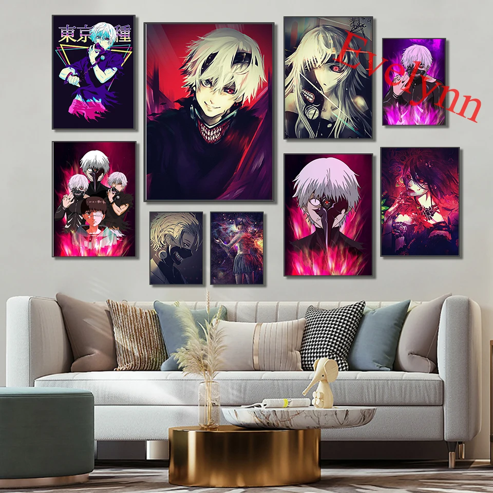 

Tokyo Ghoul Anime Poster Japanese Cartoon Art Painting Children Room Decor Modern Living Room Decor Canvas Wall Art Print Gift