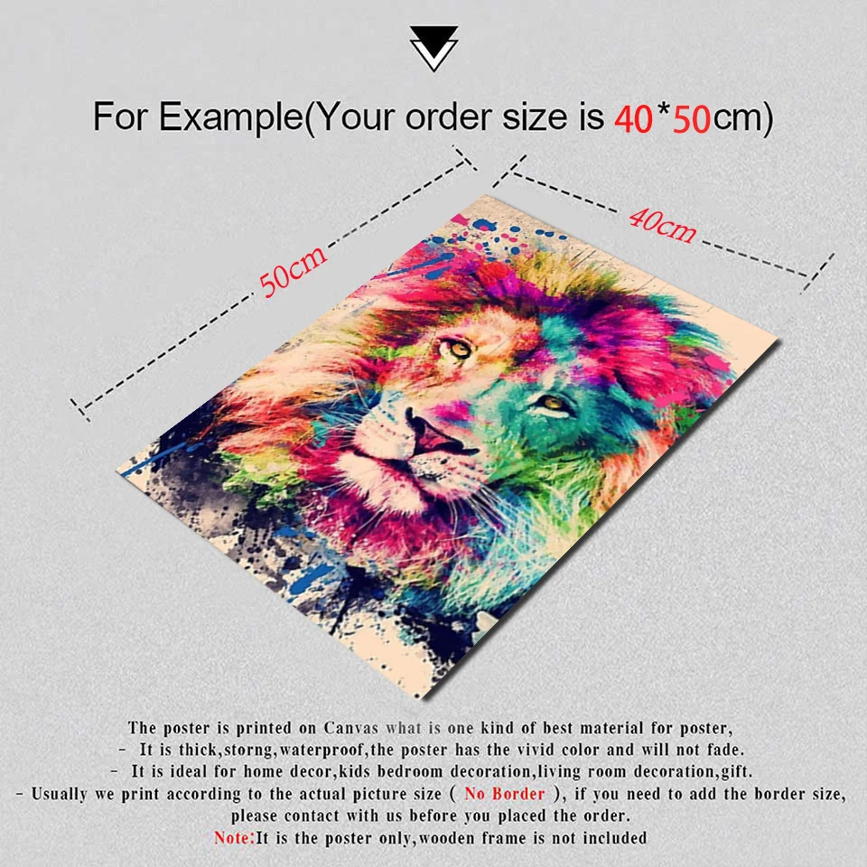 

Poster HD Prints Color Painting Modern Animal Lion Mural Picture Cuadros Living Room Home Decoration