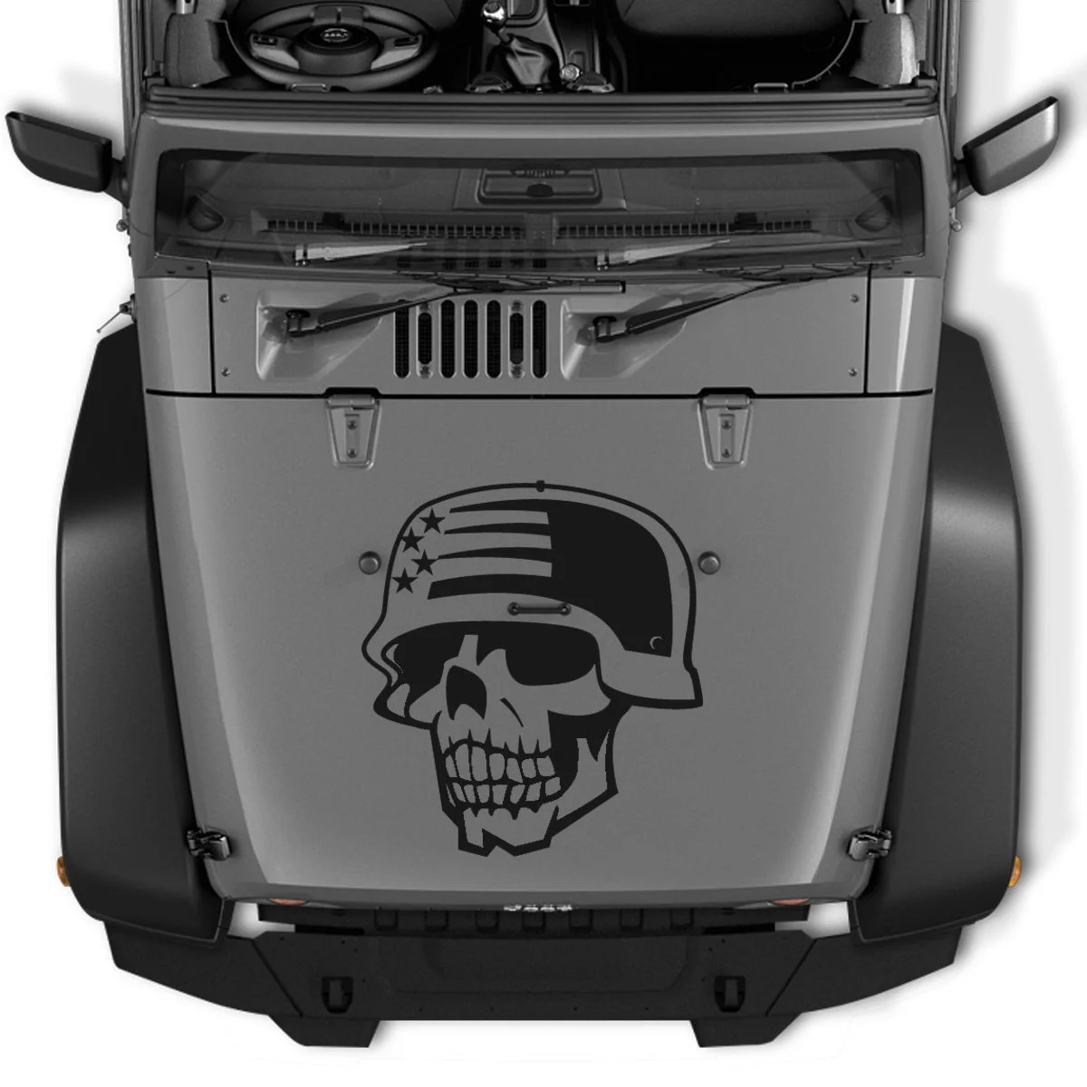 

For Jeep wrangler skull army vinyl decal hood sticker JK TJ LJ
