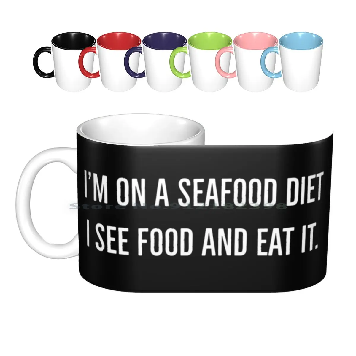 

Seafood Diet Ceramic Mugs Coffee Cups Milk Tea Mug Seafood Food Diet Eat On A Diet Creative Trending Vintage Gift Bottle Cup