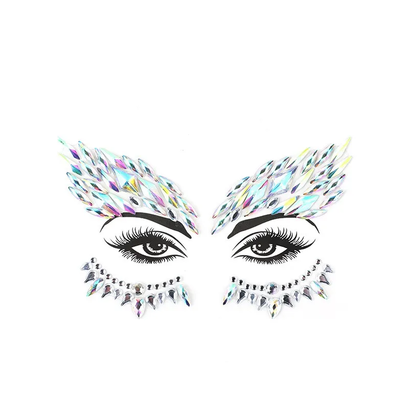 Акриловые стразы наклейки на лицо Женские Наклейки Хэллоуин Рождество день
