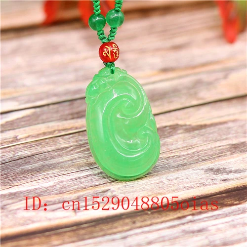 Натуральный Зеленый Изумрудный нефрит Ruyi кулон ожерелье Jadeite ювелирные изделия