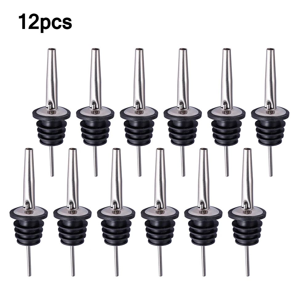 

12pcs Stainless Steel Wine Dispenser Durable Wine Bottle Spout For Restaurant, Hotel, Bar, Club, KTV