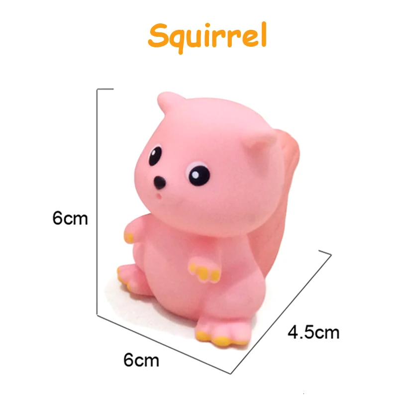 squirrel 1 шт. детские игрушки для ванной мягкие резиновые утки сжимаемые звук поплавок животные ванная комната игрушки для плавания для детей мальчиков и девочек - Цвет: squirrel
