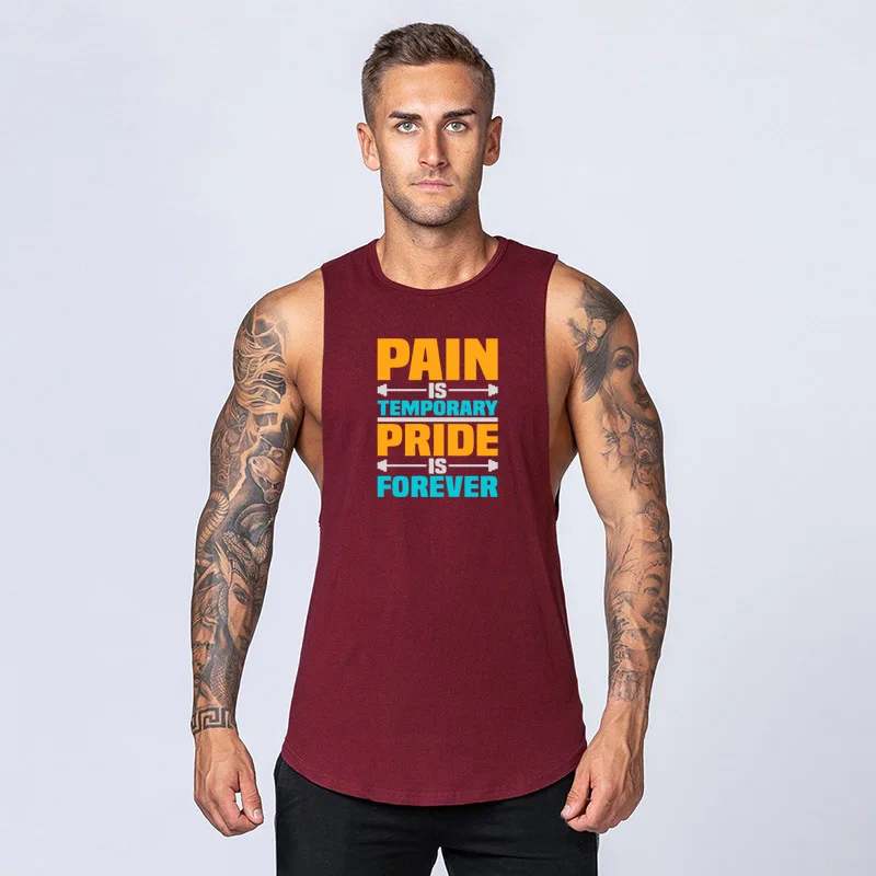 Спортивная хлопковая майка для занятий фитнесом мужчин без рукавов спортивная