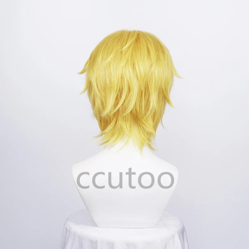 Anime One Piece Cosplay Wigs Sanji Wig Short Straight Golden Heat Resistant Synthetic Hair + Wig Cap