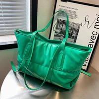 plaid large tote bag 2022 new womens designer handbag nylon down cotton crossbody bag luxury brand shoulder bag underarm bag