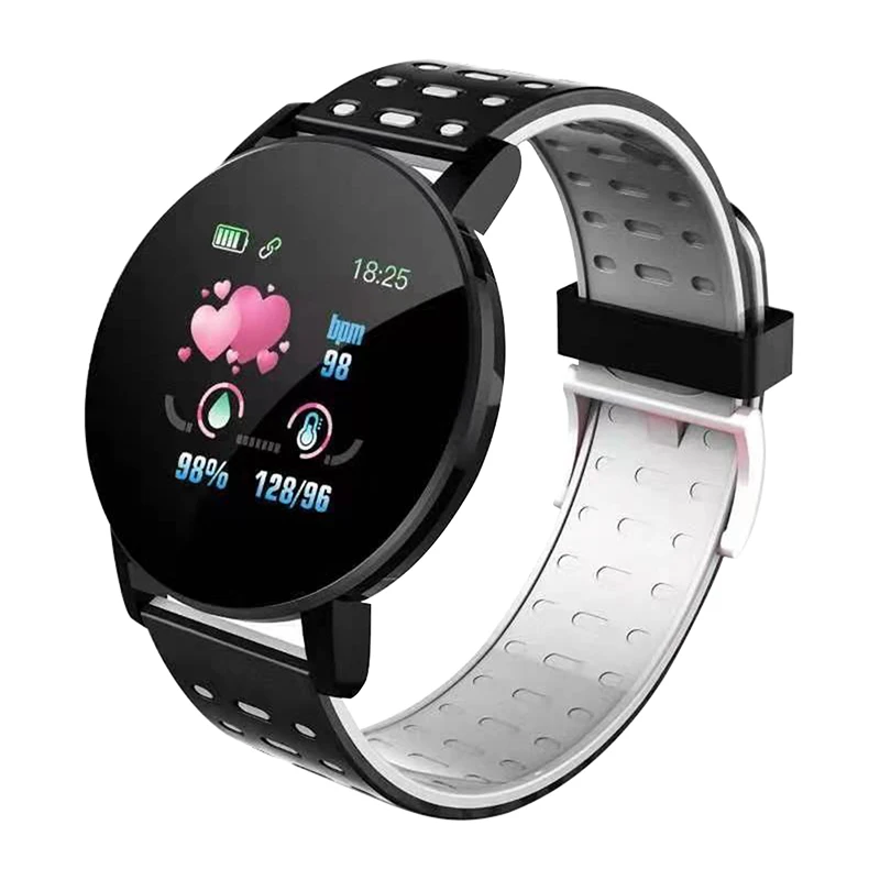 119 Plus Round Screen Smart Bracelet Smartwatch For Android IOS Watch Heart Rate Wristband Sports Waterproof Watches Band | Электроника