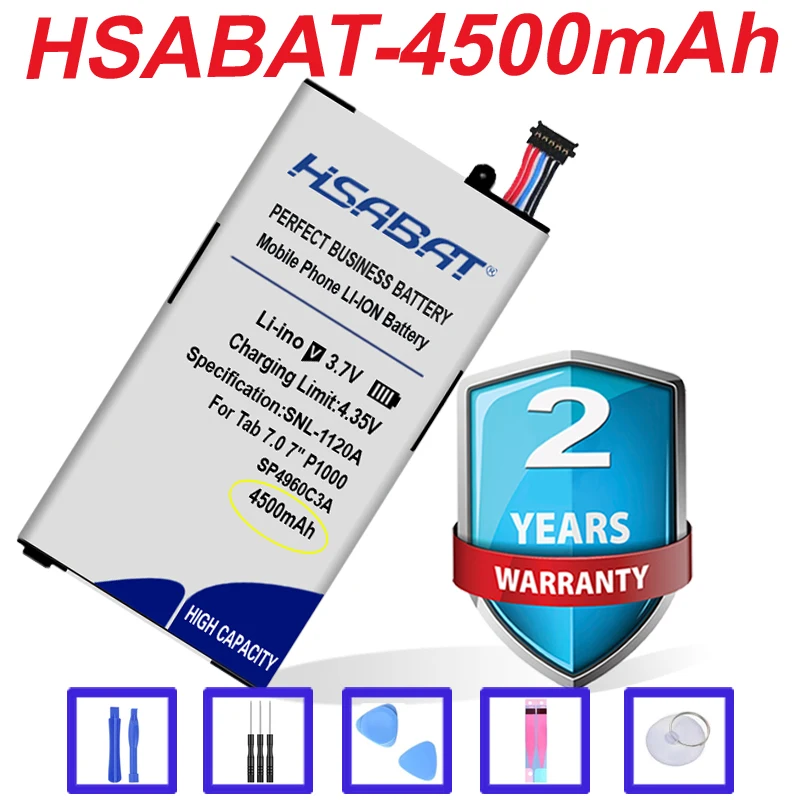 HSABAT топовый бренд 100% Новинка 4500 мАч SP4960C3A Аккумулятор для планшета Samsung Galaxy Tab 7 0