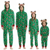 xmas family pajamas matching adult kids baby christmas loungewear nightwear elk sets parent child cotton pplaid suit