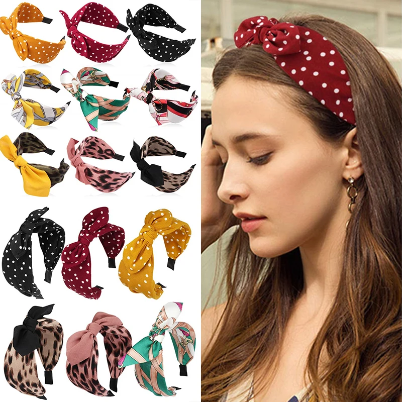 

Bunny Ears Hair Bows Boho Ties Headband Accessories Band for Women Head Bands Rabbit Bandeau Cabello Fashion Serre Tete Hairband