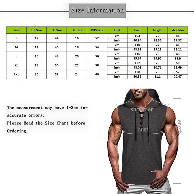 

Men Fitness Hoodies Tank Tops Sleeveless Tee Shirt Male Workout Hooded Vest Waistcoat Summer Solid Slim Undershirt Sportswear #2