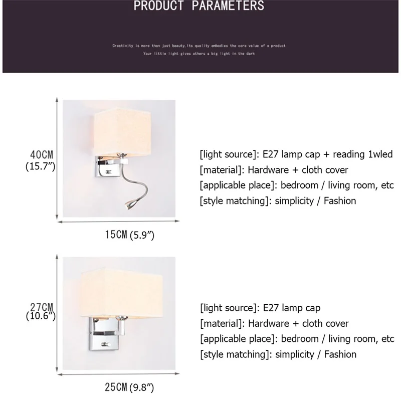 

BRIGHT Wall Lights Modern Creative Square Shape LED Sconces Lamps Indoor For Home Corridor