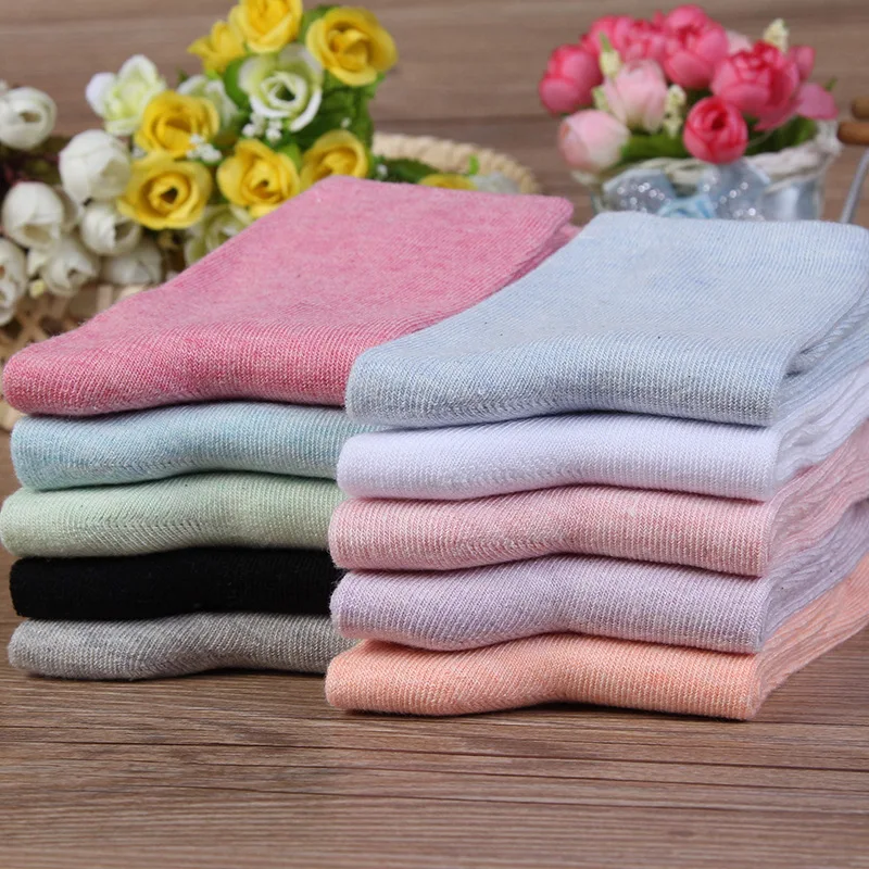 Женские носки весна/зима однотонный хлопок простые мягкие веселые японская мода