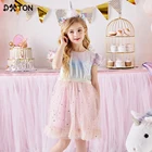 DXTONплатье принцессы для девочек; Летние детские костюмы в стиле пэчворк; Сетчатые Детские платья для девочек; Вечерние платья-пачки для маленьких девочек; 2020