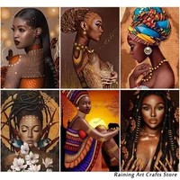 5d diamond painting african woman portrait full drill rhinestones embroidery cross stitch kits mosaic pictures home decoration