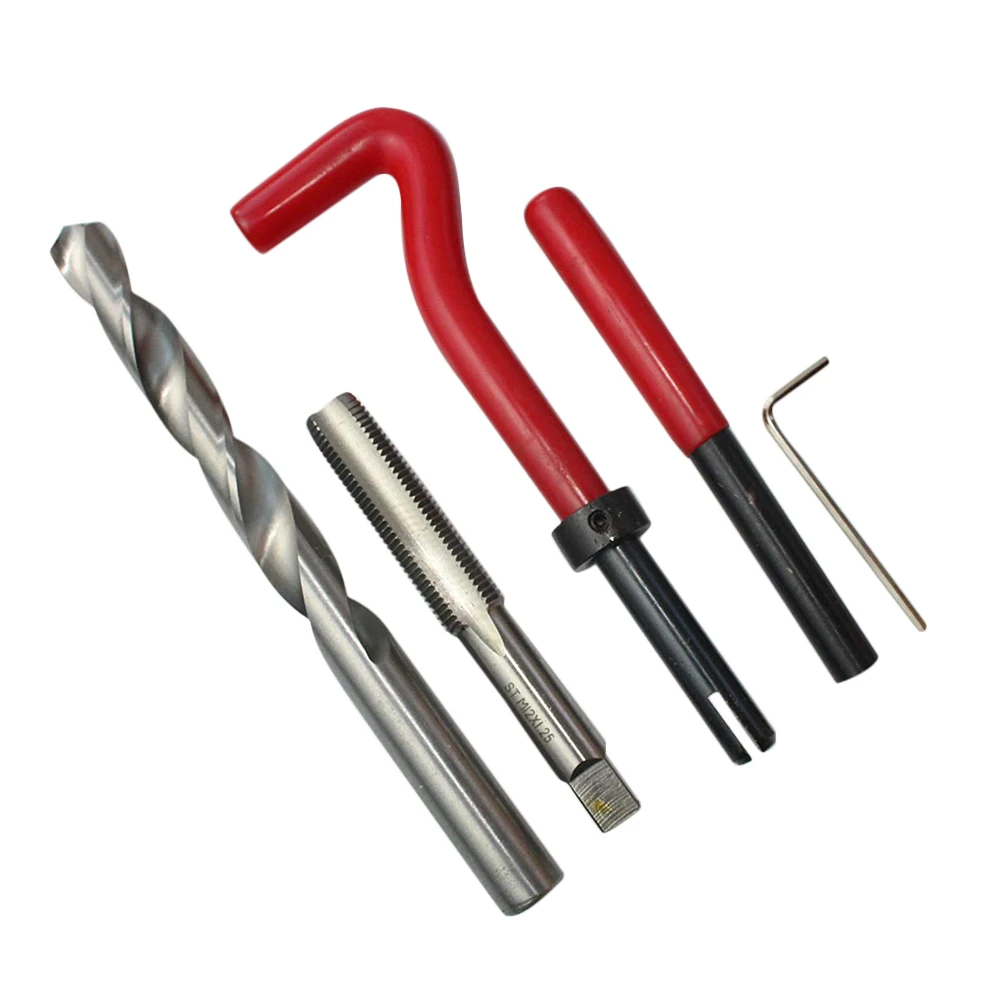 

Hot Coil Tool Thread Repairing Tool Kit M5 M6 M8 M10 M12 M14 HSS Drill Bits Taps Metric Thread Repair Inserts Installation