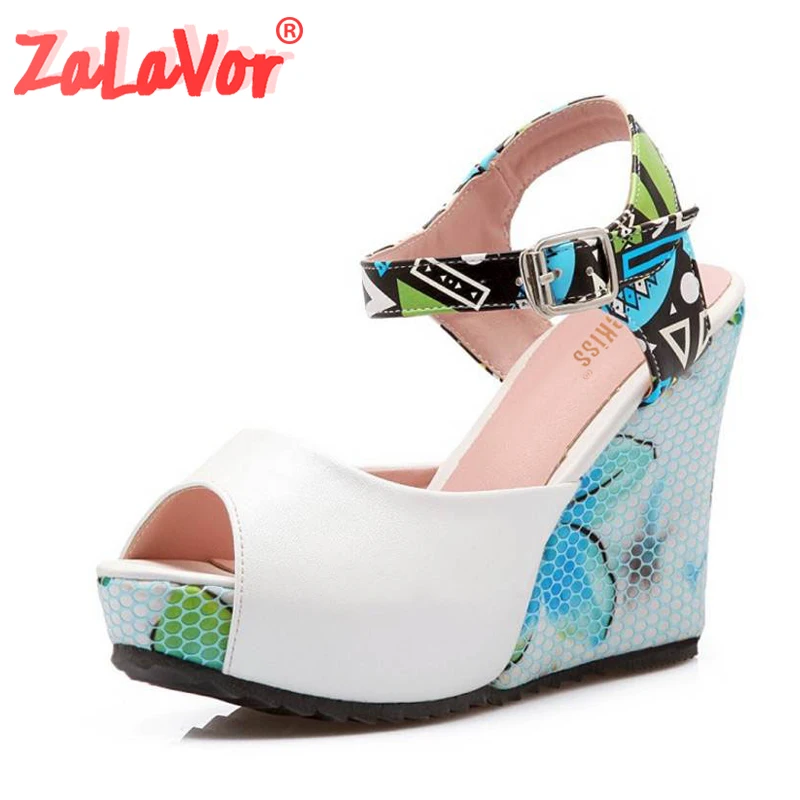 ZALAVOR/женские босоножки на высокой танкетке в богемном стиле летние туфли с