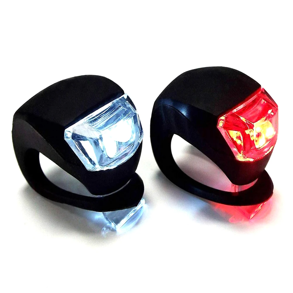 

Front Rear Light Set Waterproof Bike Headlight Tail LED Silicone Bicycle Lamp Biking PortableDustproof Cycling Parts
