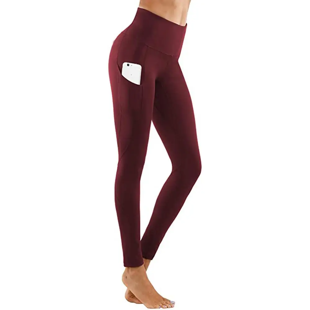 

Women 4 Ways Stretch High Waist Yoga Pants with Pockets Tummy Control Workout Running Yoga Leggings