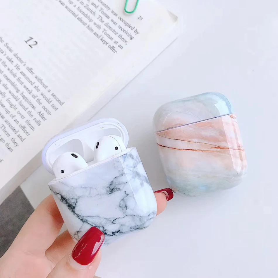 Беспроводной Bluetooth чехол для наушников Airpods чехол Роскошный Мраморный наушник чехол для Apple Air Pods 2 Earpods аксессуары 1