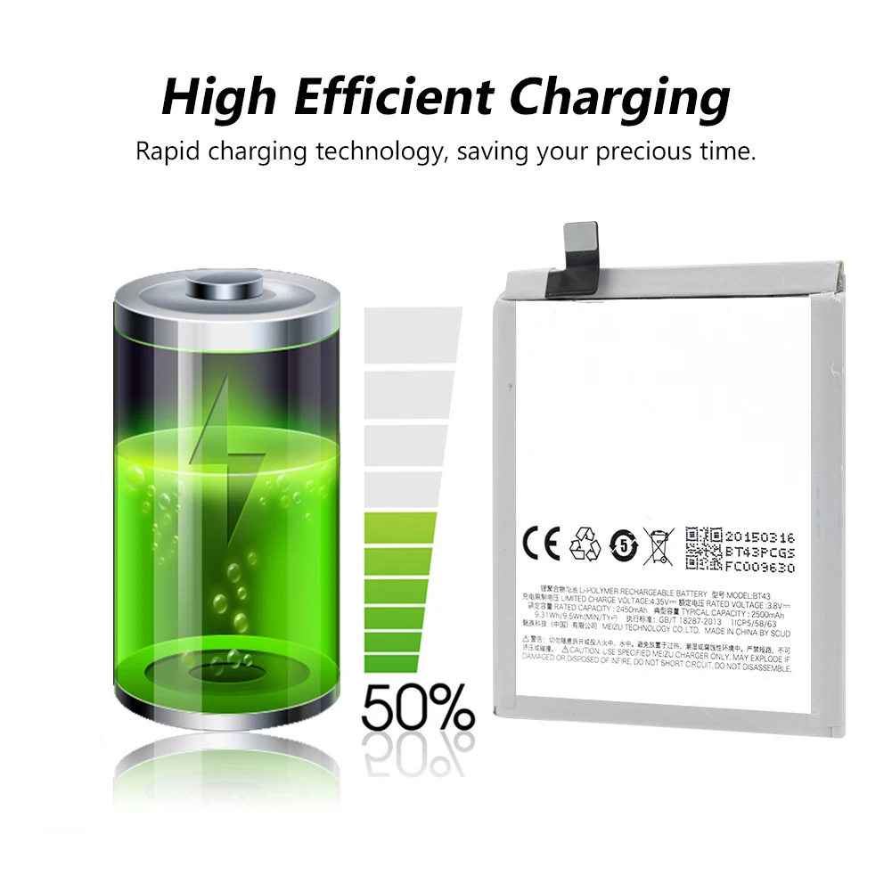 Новый 3 8 V 2500 мА/ч Перезаряжаемые Li-Ion Батарея BT43 PCB защиты мобильного телефона