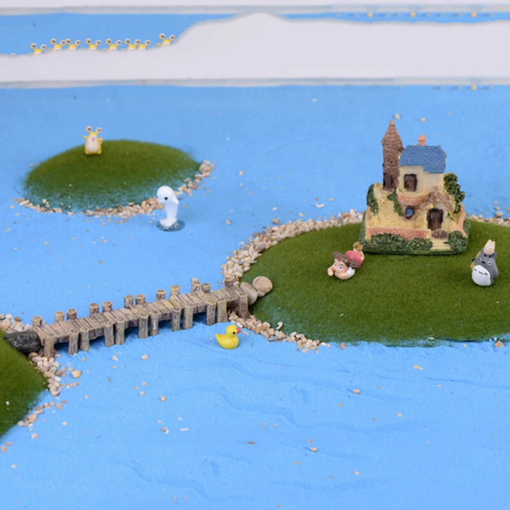 

NEW Wooden Bridge Miniature Fairy Figurines Resin Bonsai DIY Crafts Micro Landscape Fairy Garden Miniatures Decoration Wholesale