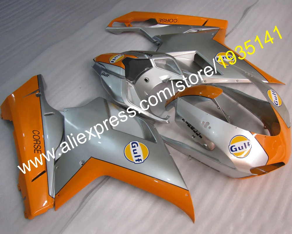 

#62 арматура для капота Ducati 1098S 848 1198 2007 08 09 10 2011 оранжевый серебристый обтекатель для мотоцикла (литьё под давлением)