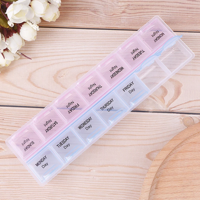 

1Pc 7 Days Pill Medicine Box Weekly Tablet Holder Storage Organizer Container Case Pill Box Splitters New