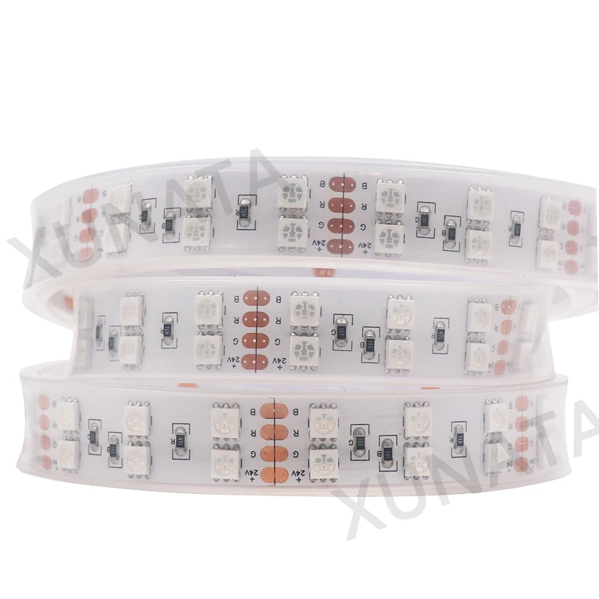 Одежда высшего качества! 5 м DC 12 в 600Led 120led/м водонепроницаемый SMD 5050 RGB теплый белый светодиодный двухрядный гибкий ленточный светильник