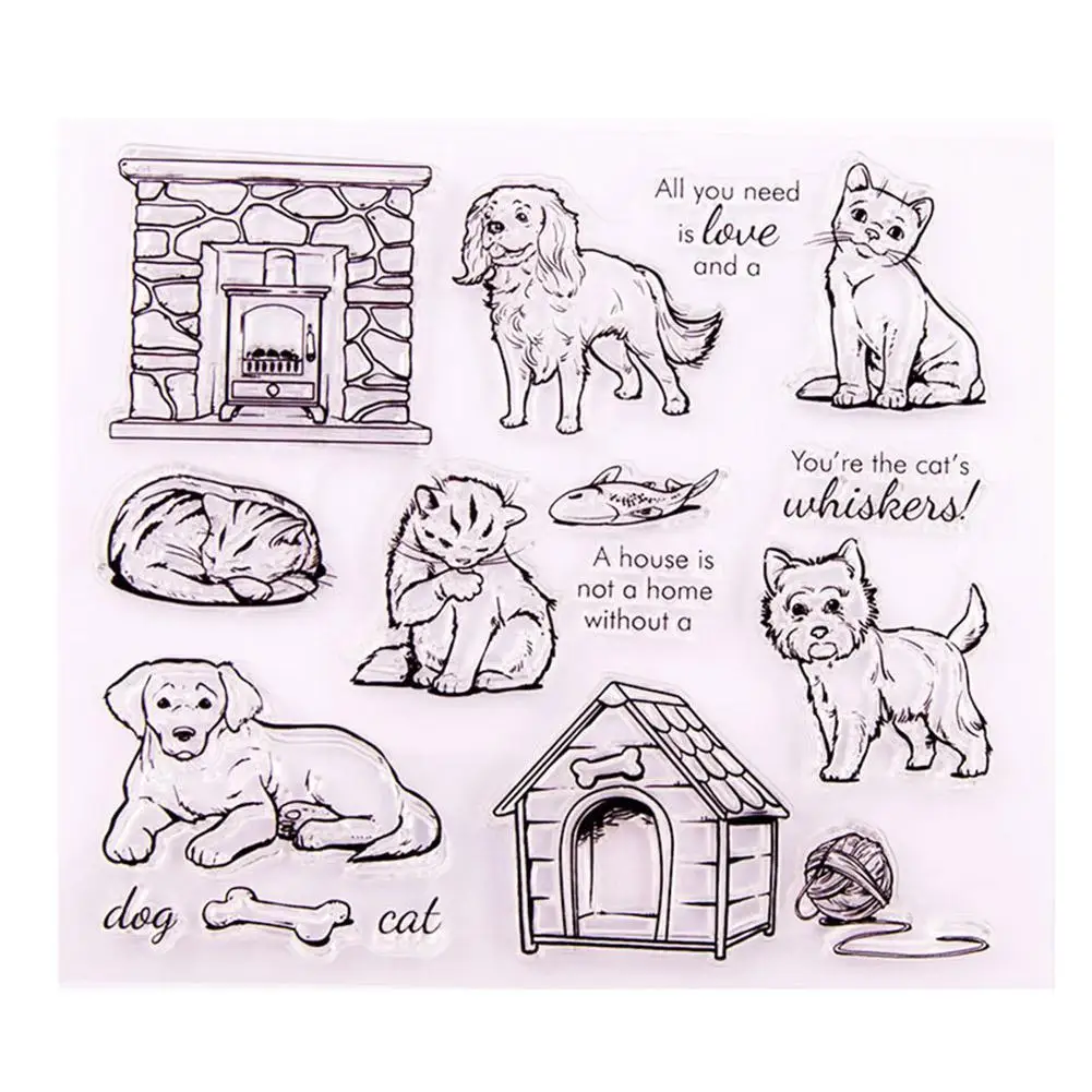 

1Pcs Transparent Seal DIY Cake Chocolate Baking Mold Lovely House Baking Kitchen Dogs And Accessories Cats Decoration Cake Q6J2