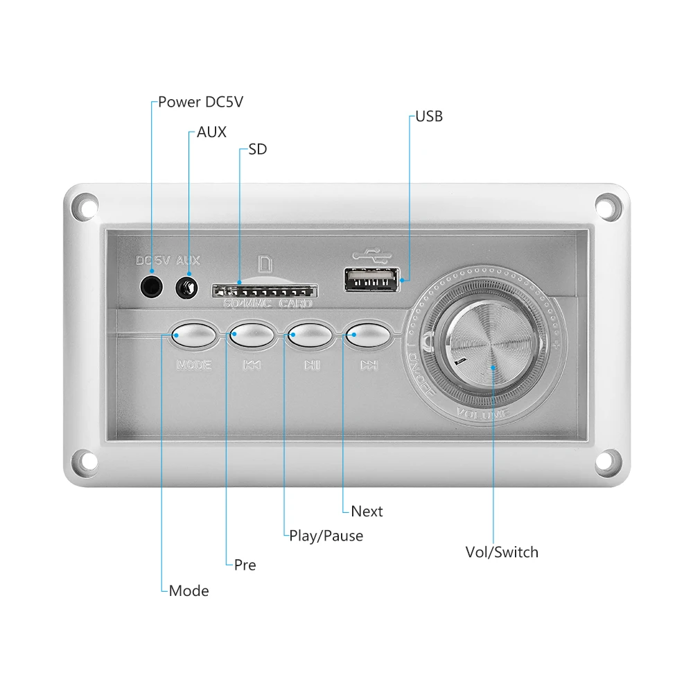 AIYIMA Многофункциональный Bluetooth MP3-плеер декодер AUX не допускающий потерь плата с FM