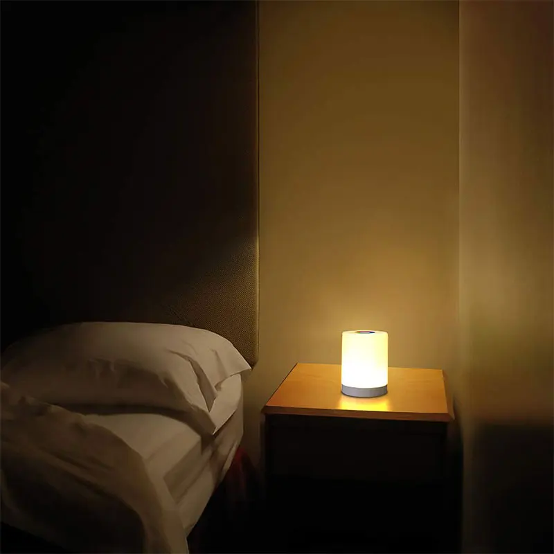 

Touch Control LED Colorful Night Light Dimmer Rechargeble Induction Bedside Lamp Aisle Lights USB Christmas Gift Camping Warm