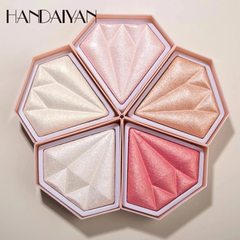

HANDAIYAN 5colors Highlighter Palette Makeup Glow Face Contour Shimmer Powder Bronze Illuminator Highlight Cosmetic