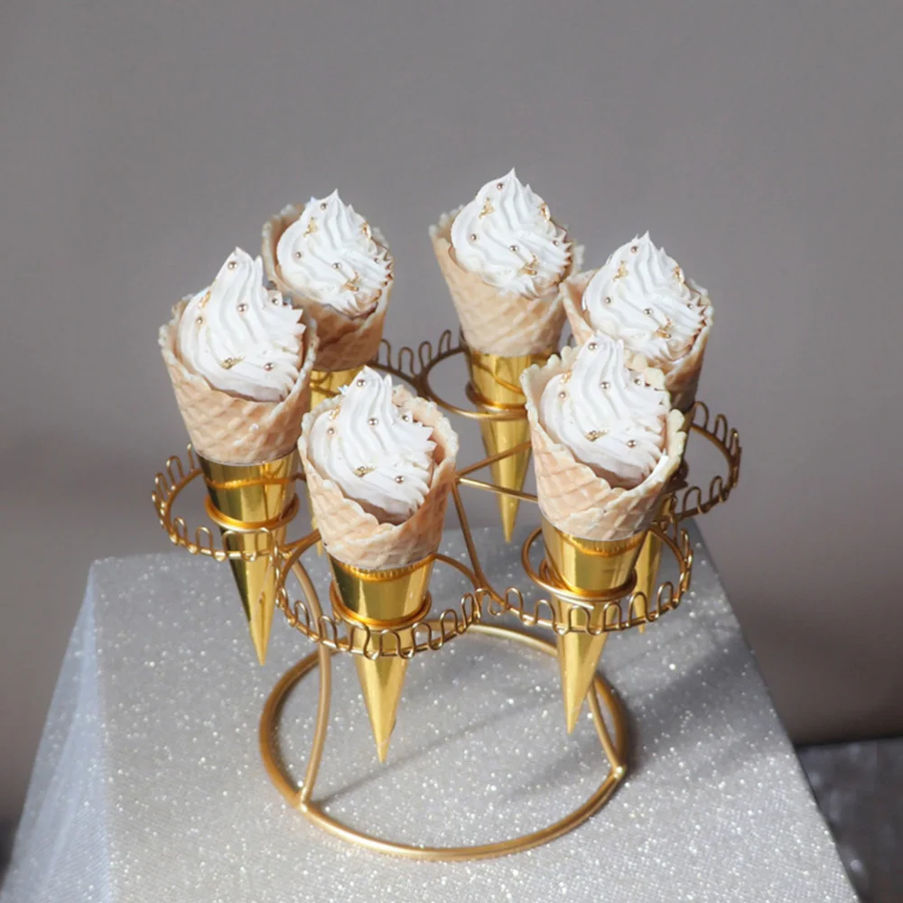 

1pc Ice Cream Cone Metal Rack European Style Crispy Cone Holder Ice Cream Holder