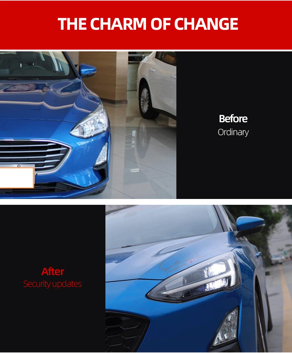 CSCSNL 2 шт. автомобильный Стайлинг для Ford Focus головной светильник s весь светодиодный головной светильник дневной ходовой светильник DRL Bi-светодиодный объектив