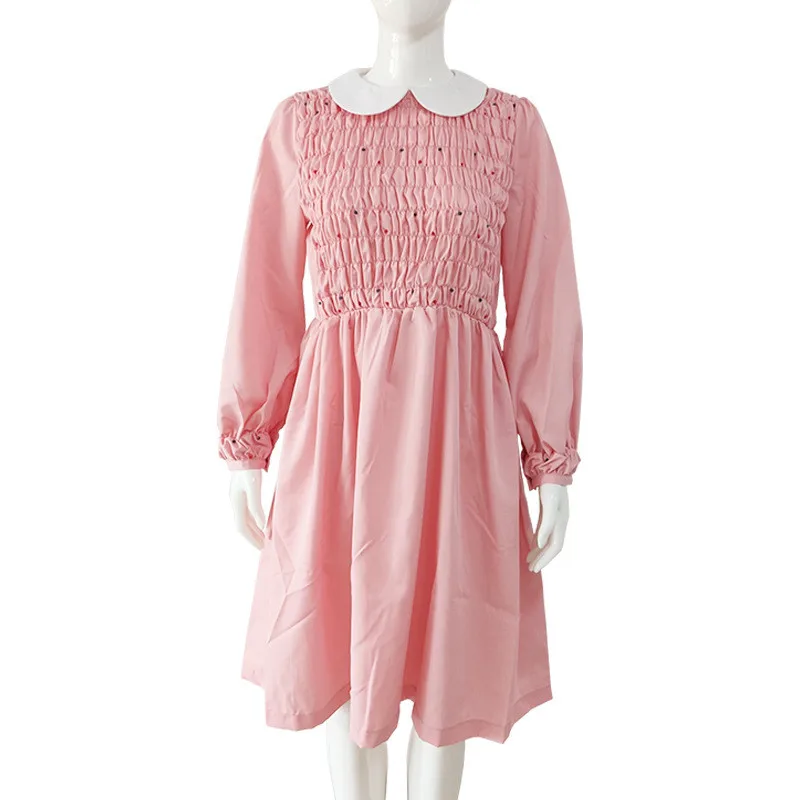 dress Костюм для косплея «странные вещи»; 3 сезона; розовое платье; плиссированная юбка; джинсовая куртка для девочек; толстовка с капюшоном для мальчиков - Цвет: dress