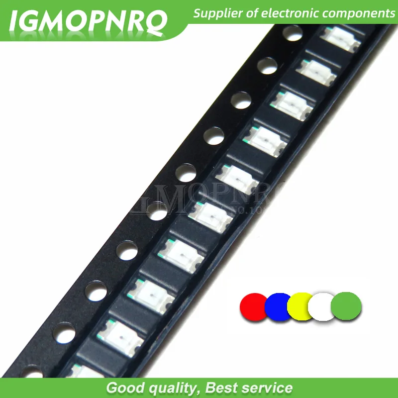 100 шт. 1206 SMD светодиодные диоды светильник Желтые красные зеленые синие белые
